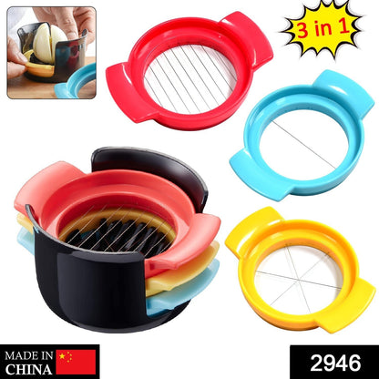 Multifunctional 3-in-1 Egg Cutter - Stainless Steel Slicing Tool with Durable Wires Signaturekarts