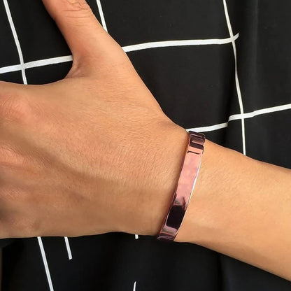 Elegant Rose Gold-Plated Open Cuff Bracelet Kada (1 Pc) Signature Kart