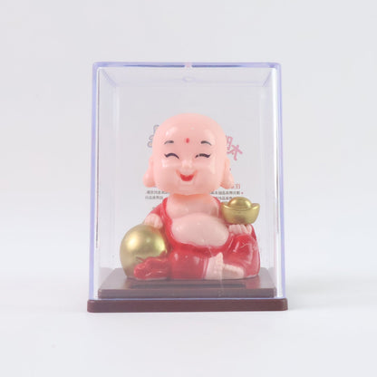 Solar Power Moving Head Buddha Statue Car Ornament (1 Pc / Mix Color) Signaturekarts