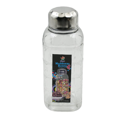 Plastic Transparent Mukhwas Bottle With Steel Cap Kitchen Storage Bottle (1 Pc) signaturekarts