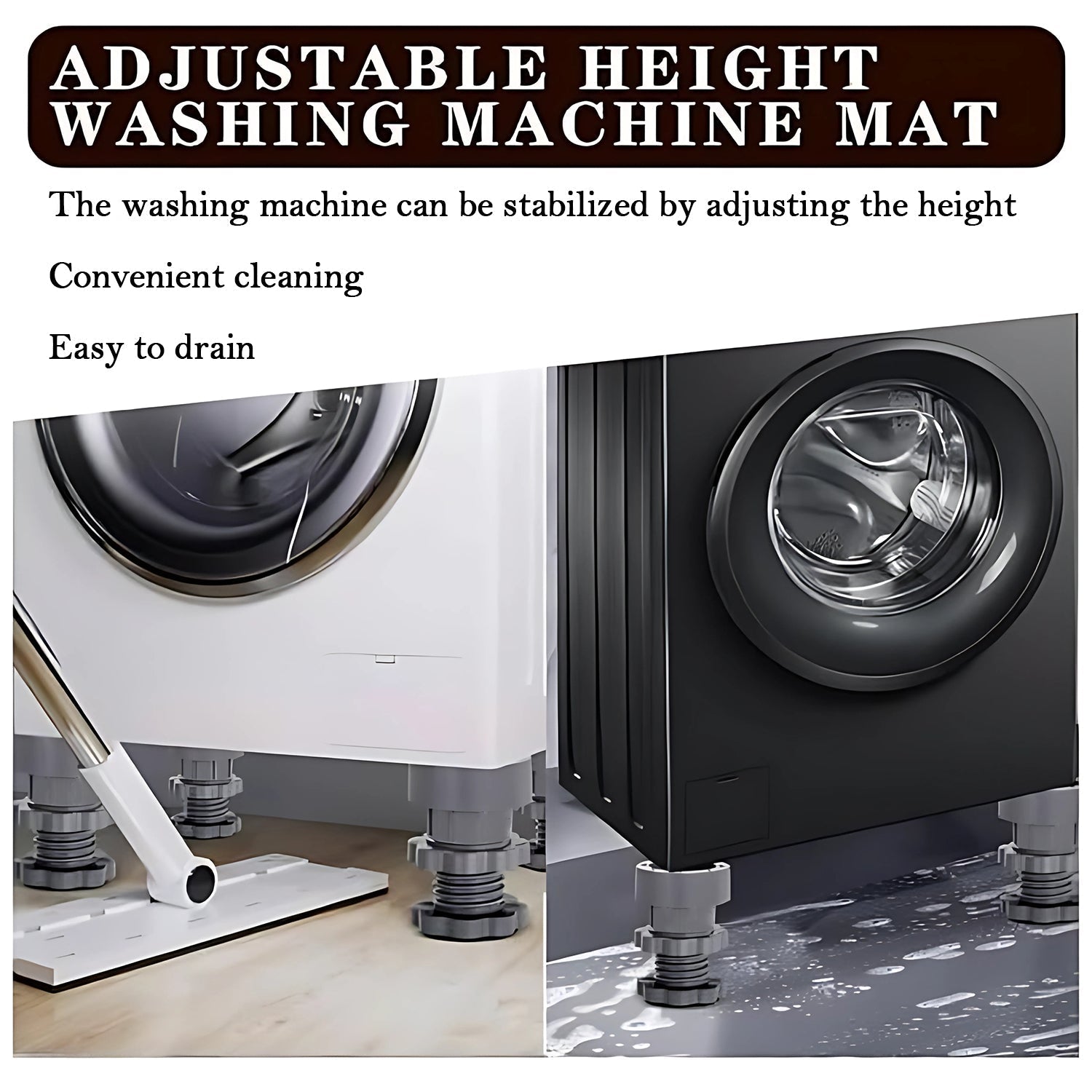 Adjustable Anti-Vibration Pads for Washing Machine and Refrigerator Base (4 Pc) Signature Kart
