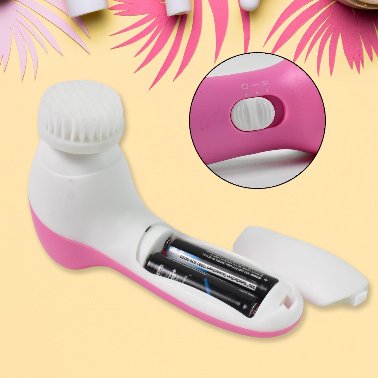 Facial Beauty Brush, Face Massager (1 Pc / With 2 AA Battery Included) Signaturekarts