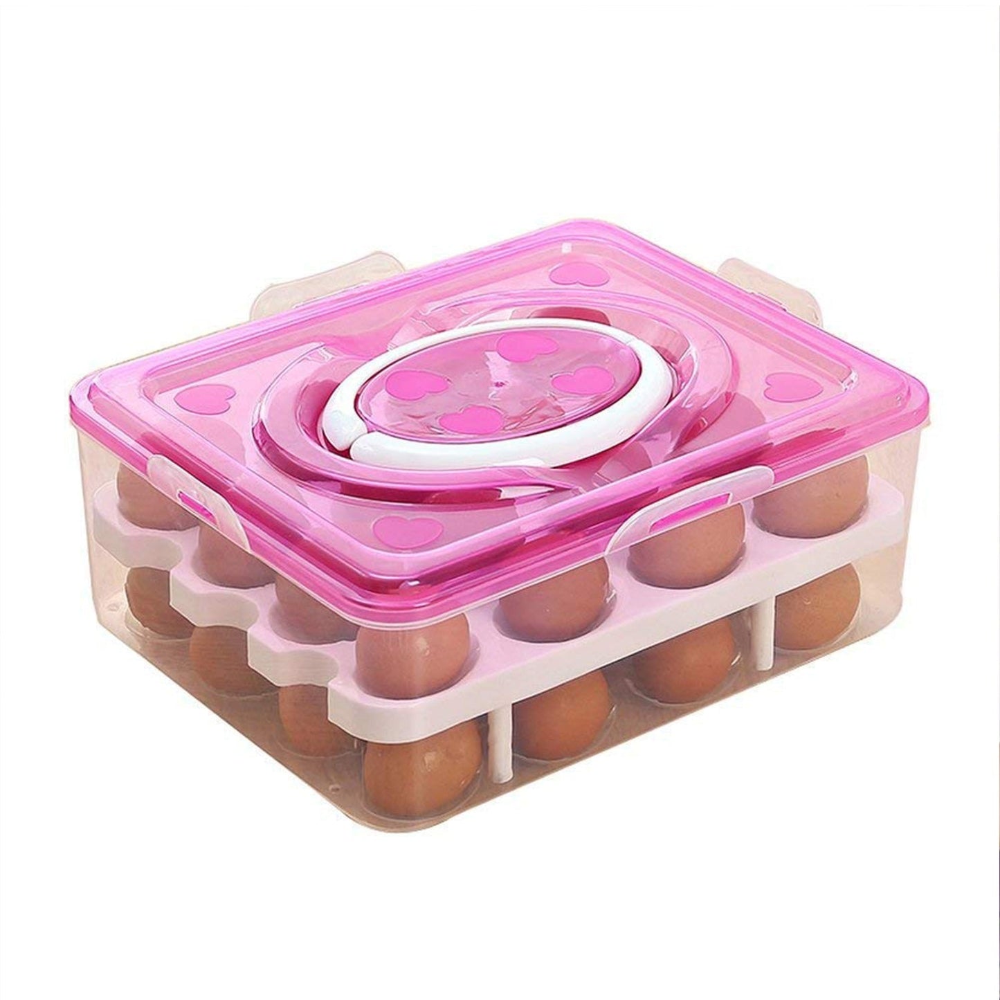 2 Layer 32 Grid Egg Tray with Lid Carrier Holder1 Pc signaturekarts