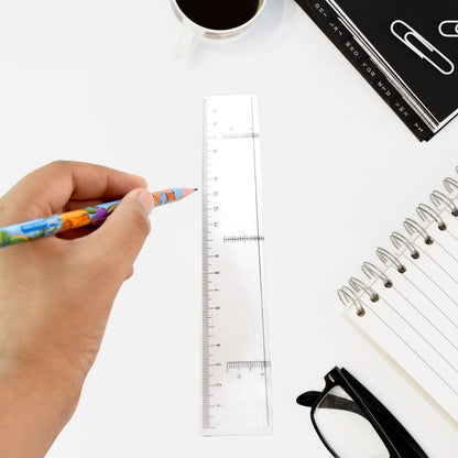 20 cm Transparent Plastic Ruler (1 Pc) Signature kart