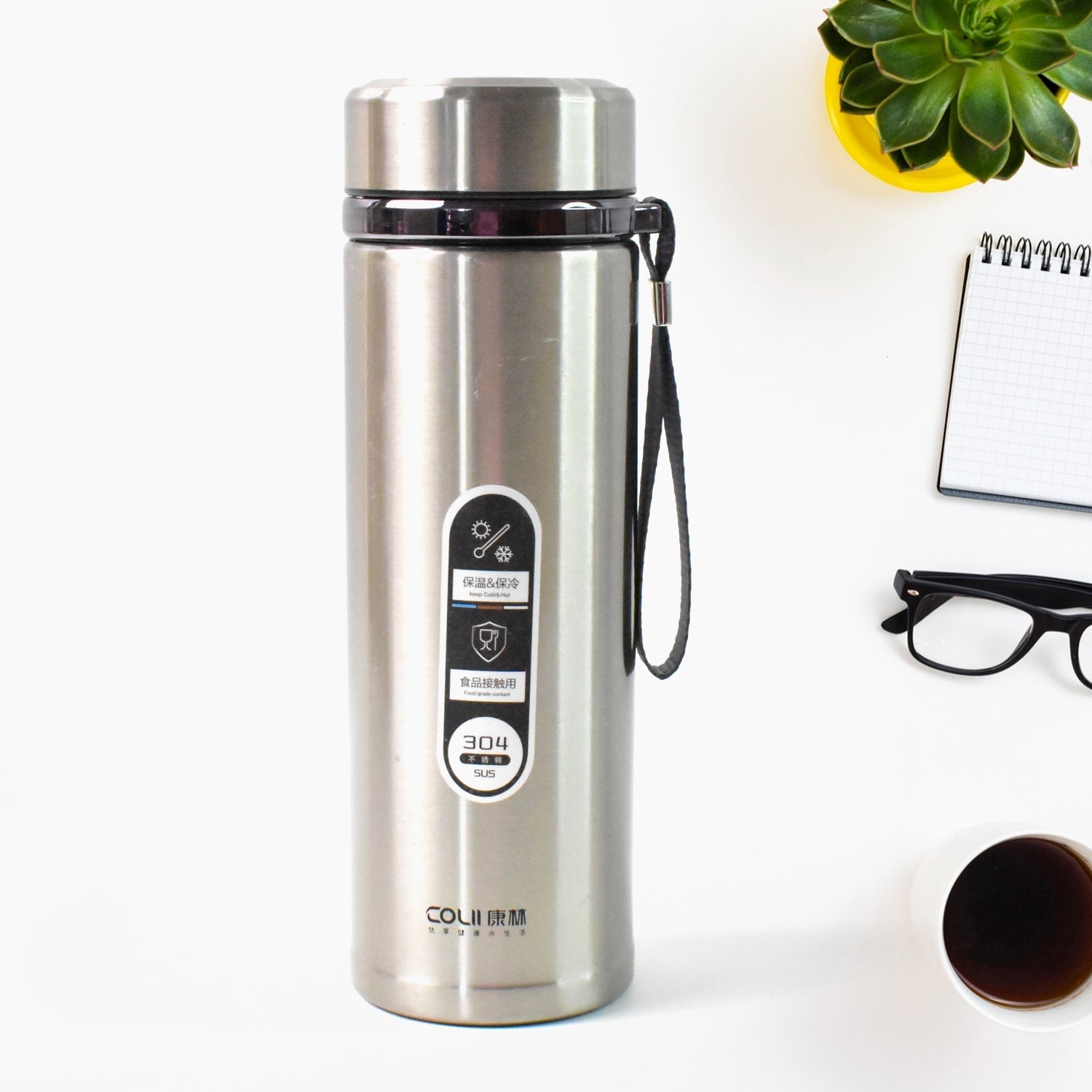 Stainless Steel Vacuum Insulated Water Bottle 900ML Approx (Mix Color) signaturekarts