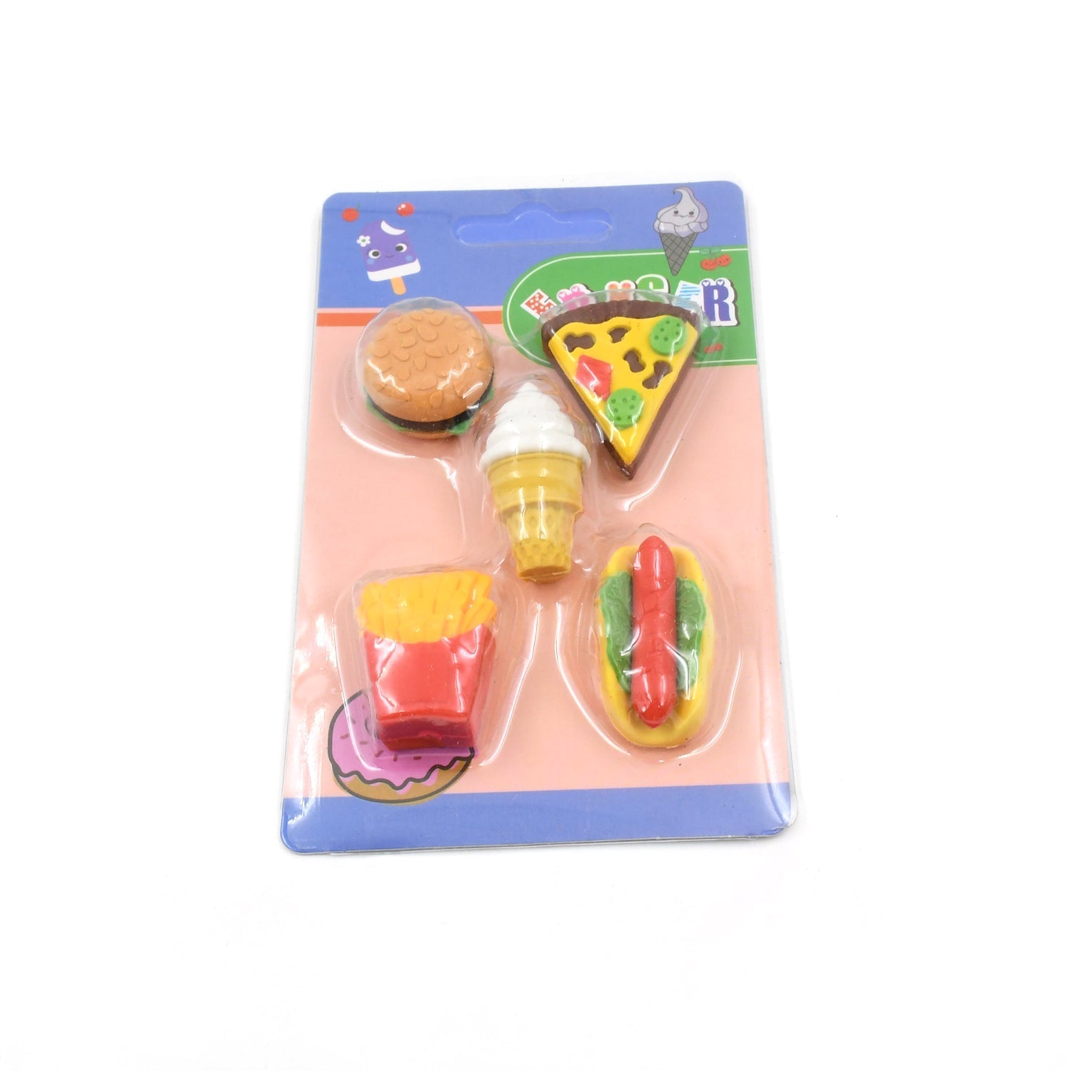 3D Food Fancy Colorful Erasers – Cute Novelty Eraser Set for Kids (1 Set) signaturekarts