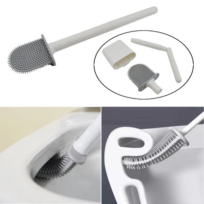 Portable Silicone Toilet Brush – Wall-Mounted, Anti-Drip Cleaner with Non-Slip Handle Signaturekarts