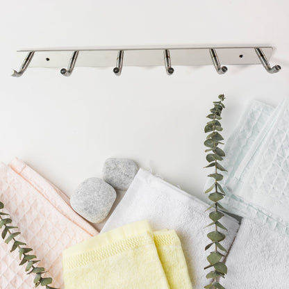 Stainless Steel Wall Mounted Coat 6 Hook Rack (32x3 / 1Pc) Signature kart