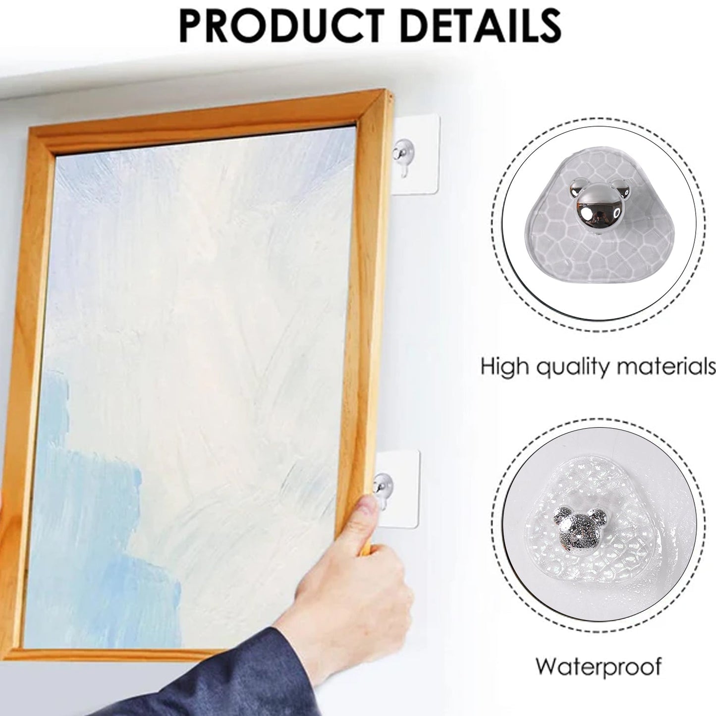 All-Plastic Adhesive Wall Hooks - Strong, No Damage, Easy to Install (3 Pc Set) Signature kart