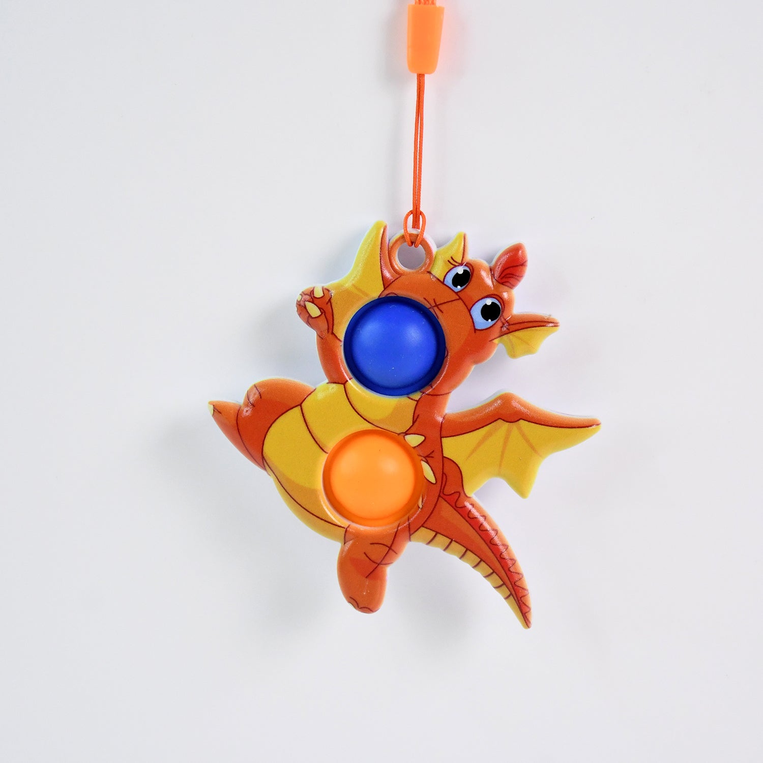 2-Bubble Dragon-Shaped Push Pop Fidget Toy with Strap (1 Pc) Signature kart