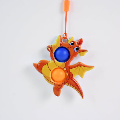 2-Bubble Dragon-Shaped Push Pop Fidget Toy with Strap (1 Pc) Signature kart