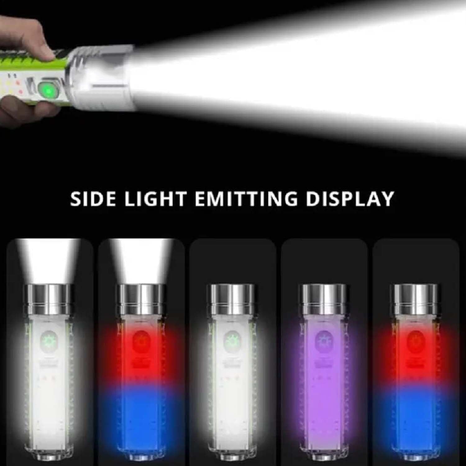 Pattern Flashlight USB Flashlight Rechargeable LED Torch Light (1 Pc) signaturekarts