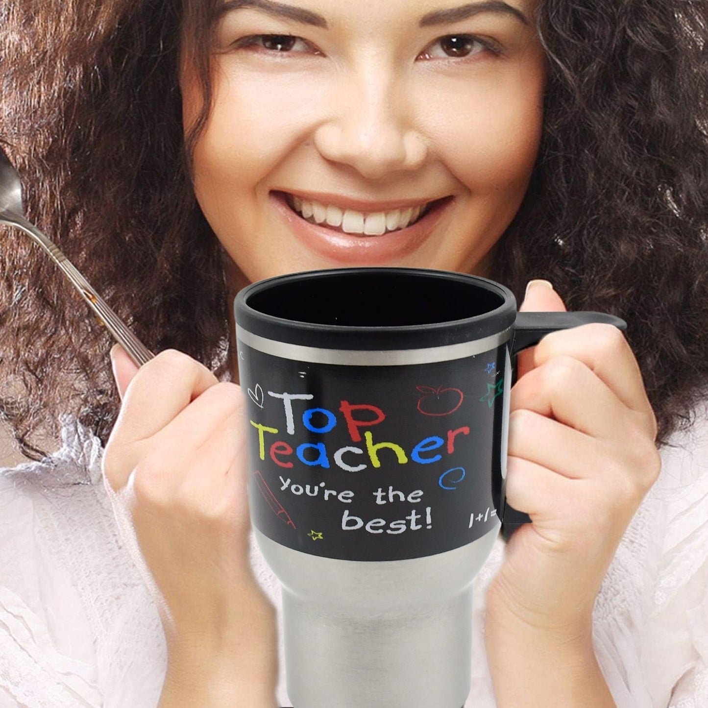 Stainless Steel Insulated Travel Mug - Double-Walled Vacuum Cup Lid & Handle, Tumbler signaturekarts