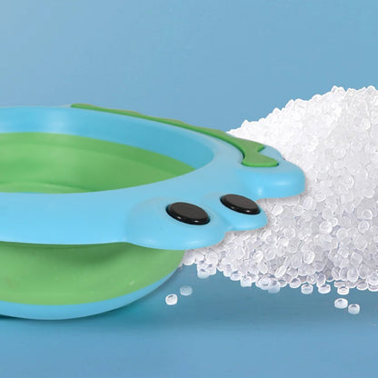 Frog Shape Foldable Baby Wash Basin – Space-Saving Face Washing Tub (33×31cm) signaturekarts