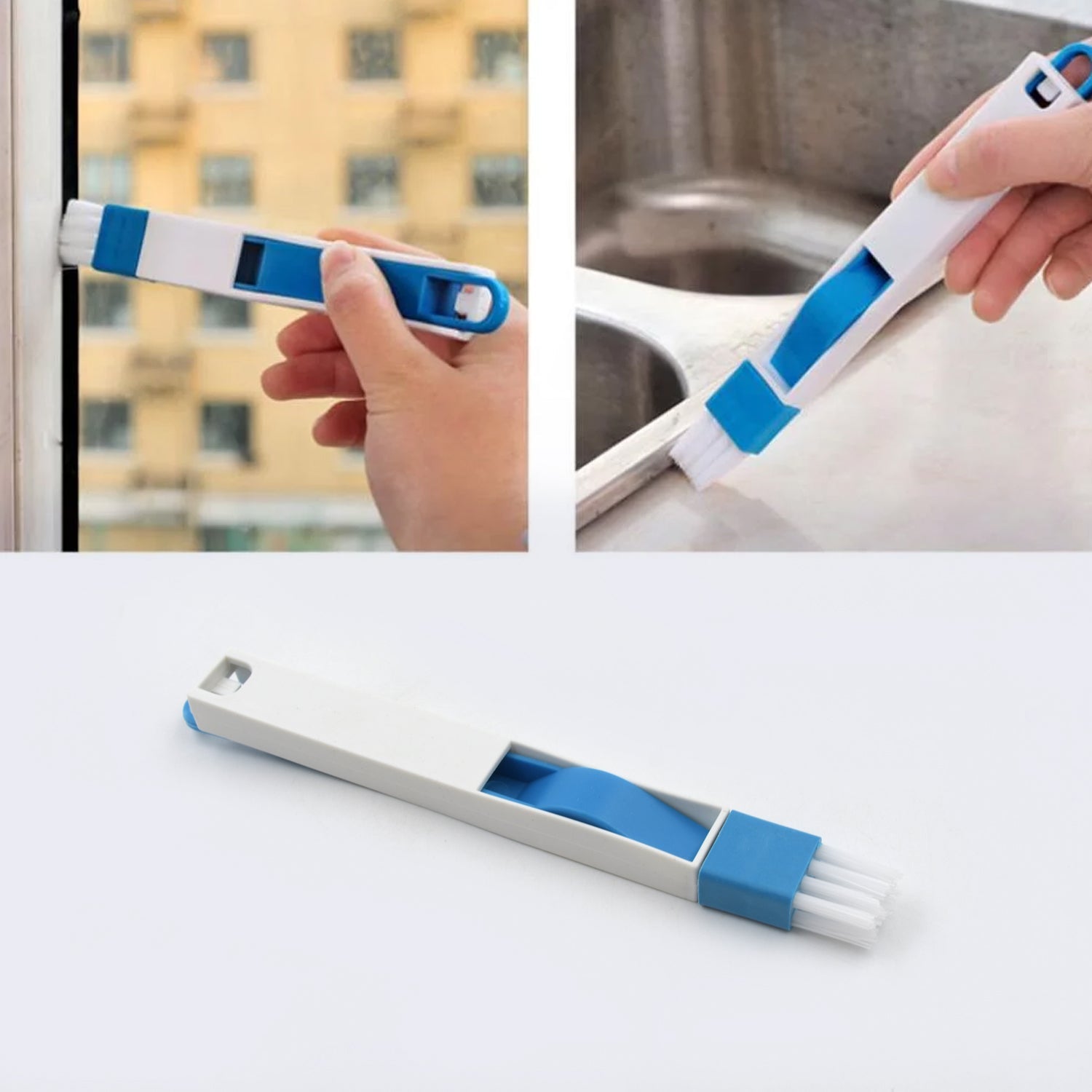 2 in 1 Multi-Function Plastic Window Slot Wardrobe Dust Removal Cleaning Brush signaturekarts