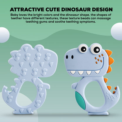 Silicone Dinosaur Teether for Baby (1 Pc / Mix Design & Color) Signaturekarts