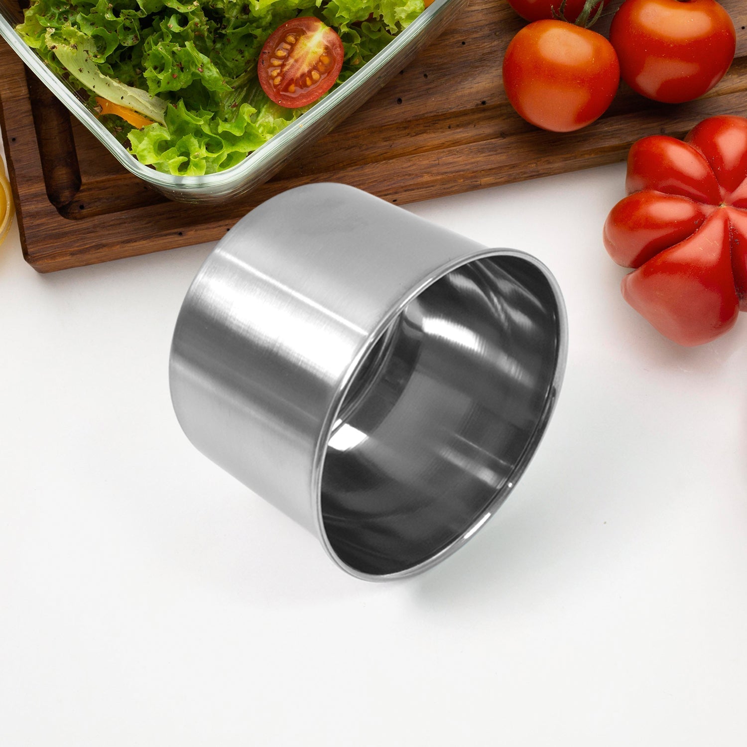 Multipurpose Stainless Steel Airtight Containers with See Through Lid (2 Pc / 500 ML) Signaturekarts