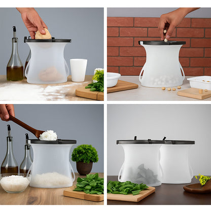 Eco-Friendly Food Storage: Reusable Silicone Bags (3-Pack) - Leakproof & Safe signaturekarts