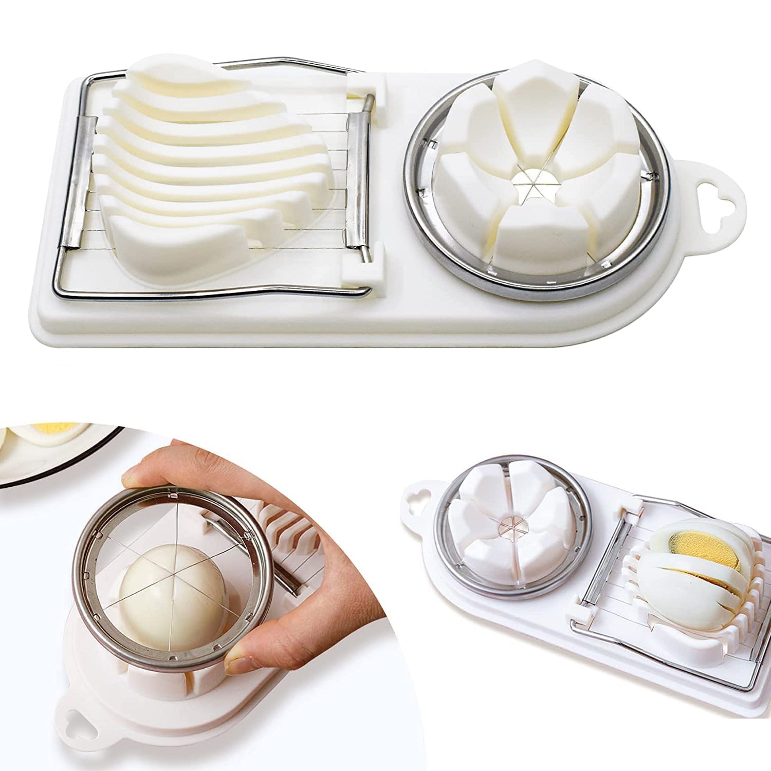 2 In 1 Egg Slicer, Egg Cutter For Hard Boiled Eggs Signaturekarts
