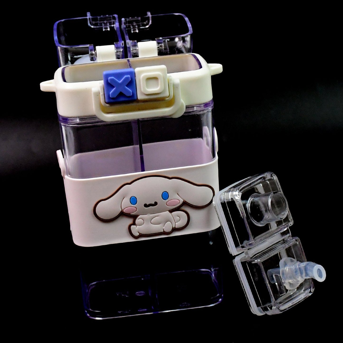 2in1 Dual Compartment Water Bottle with Straw and Adjustable Shoulder Straps (1 Pc / Multi color) Signaturekarts