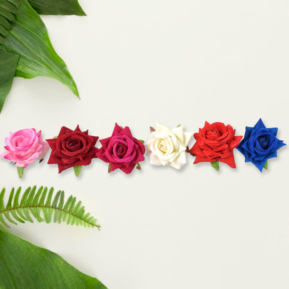 Colourful Flowing Flower Hair Pin (12 Pcs Set / Mix Color), Hair accessories Signaturekarts