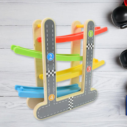 Car Racer Track Play set Wooden Click Clack Toys With 4 Mini Racers (1 Set) Signaturekarts