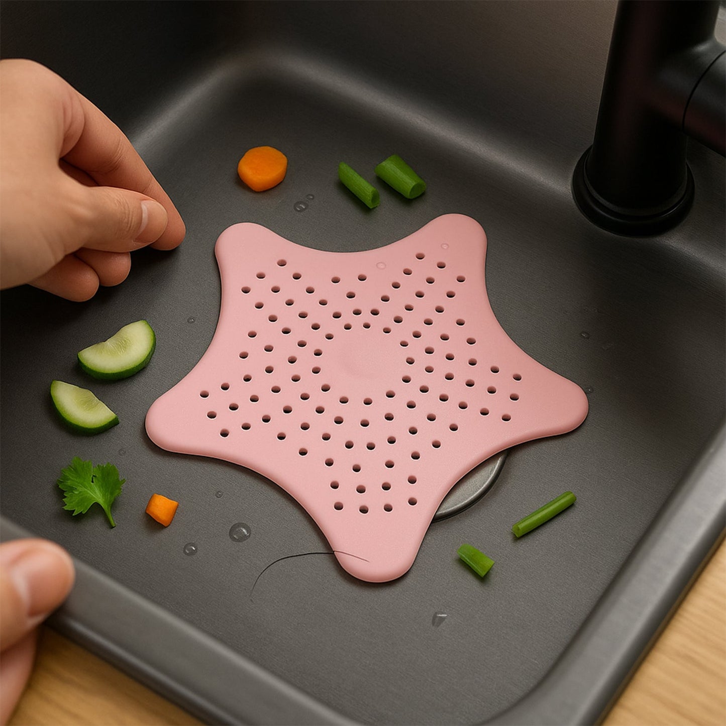 Baby Pink Silicone Star Shaped Sink Filter Bathroom Hair Catcher Drain Strainers Signature Kart