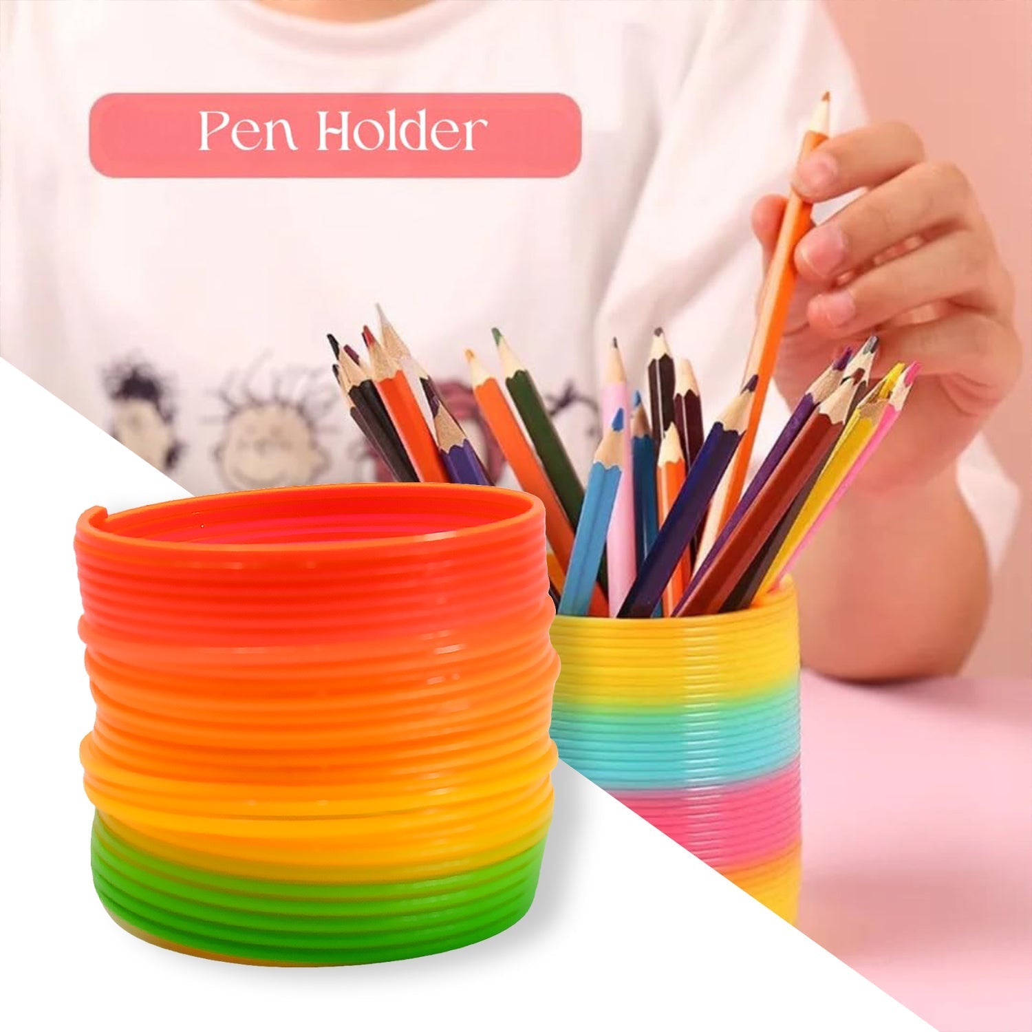 Rainbow Slinky Spring Toy – Compact Fun Toy for Kids & Adults, Gift-Friendly signaturekarts