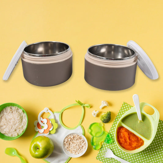 Ganesh Stack 2-Layer Stainless Steel Leak-Proof Lunch Box for Office, School, Picnic signaturekarts