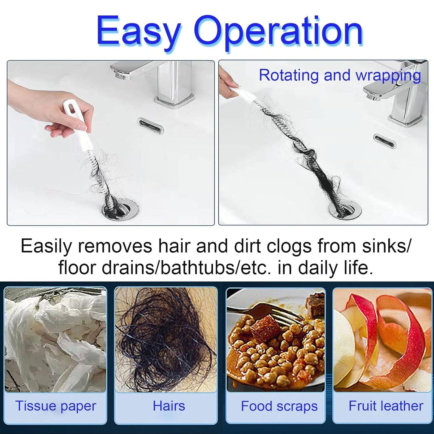Flexible Sink Cleaning Brush Water Pipe Drain Dredge Tool (48 CM / 1 Pc) Signaturekarts
