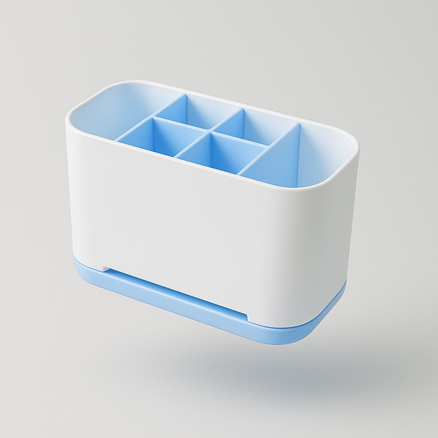 6 Compartment Multi Purpose Organizer Toothbrush Holder Stand Plastic Caddy (1 Pc) Signaturekarts