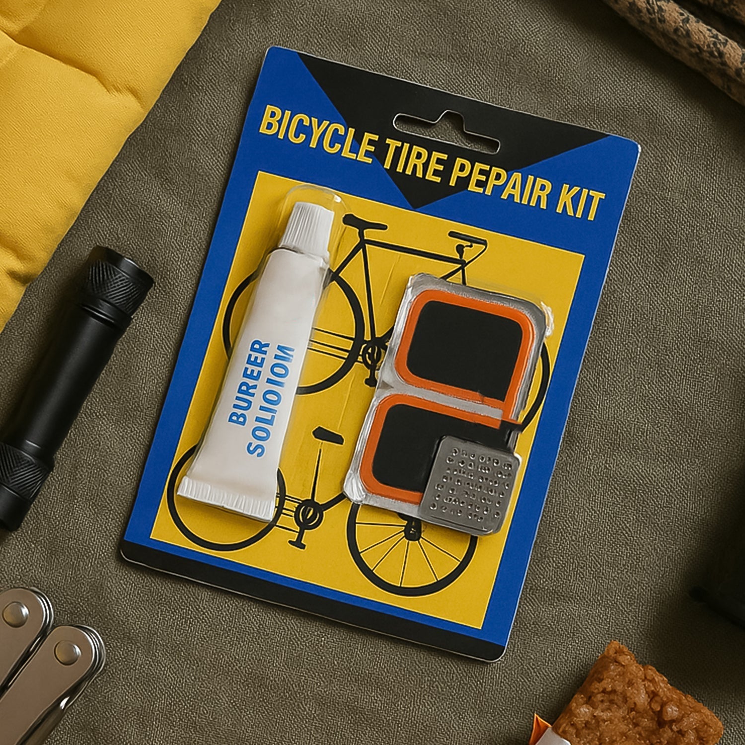 Bicycle Tire Repair Kit – Portable Puncture Repair Set with Adhesive (1 Set / Mix Design) Signature kart