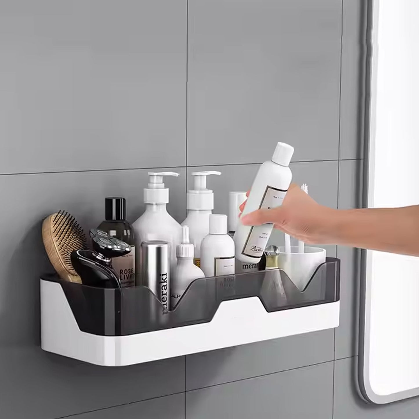 Wall Mounted Adhesive Bathroom Shower Caddy / Shelf / Plastic (1 Pc) Signaturekarts