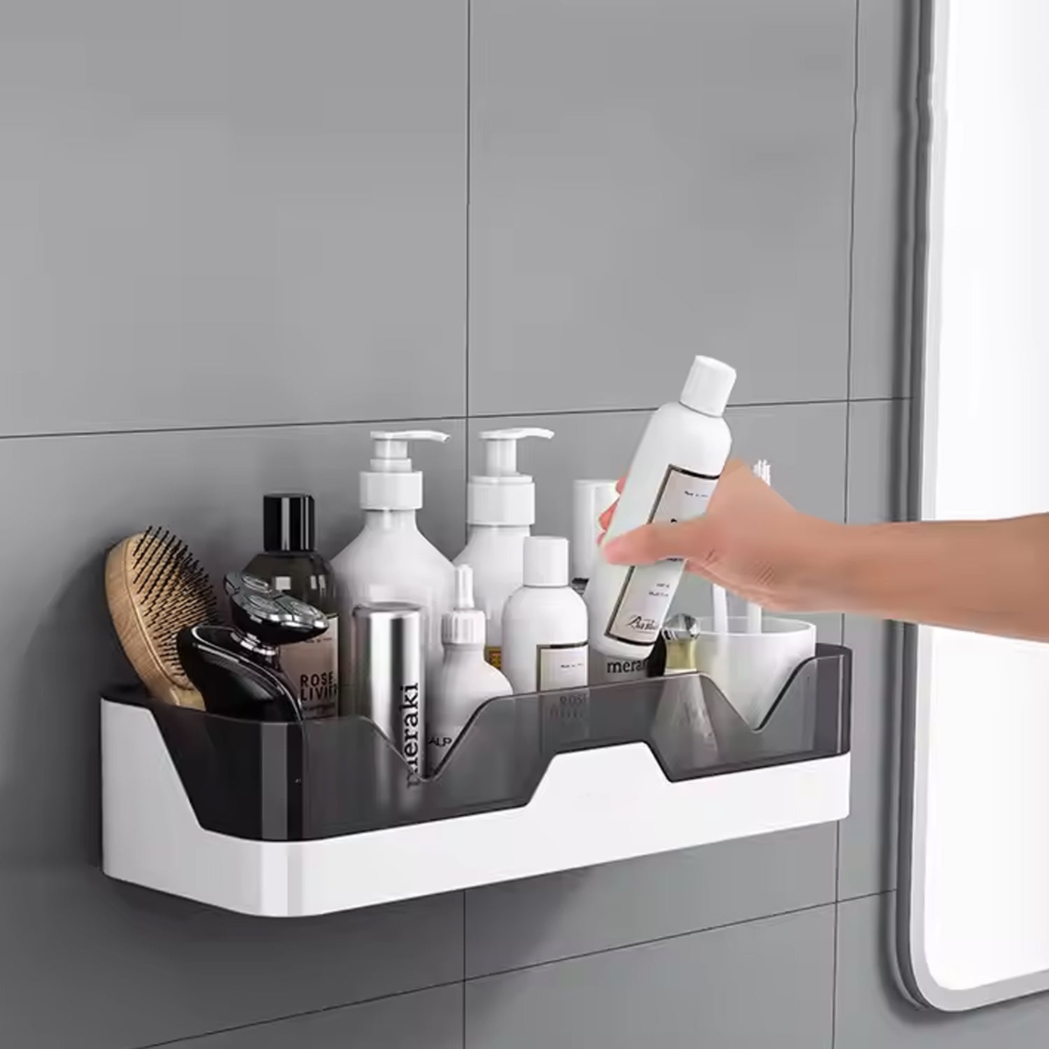 Wall Mounted Adhesive Bathroom Shower Caddy / Shelf / Plastic (1 Pc) Signaturekarts