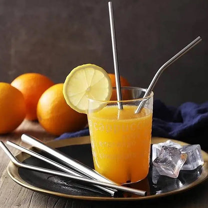 Reusable Stainless Steel Straws with Case for Drinking (4 Pc, Eco-Friendly) signaturekarts