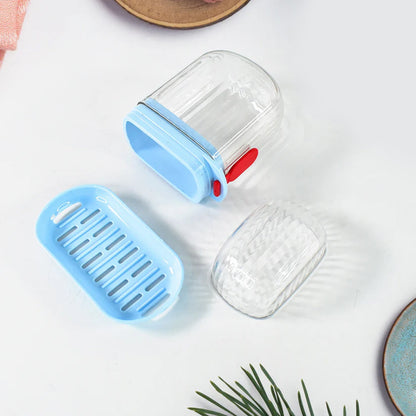 Multifunctional Soap Box with Drain Tray and Lock Clip, Sabudani (1 Pc) Signature kart