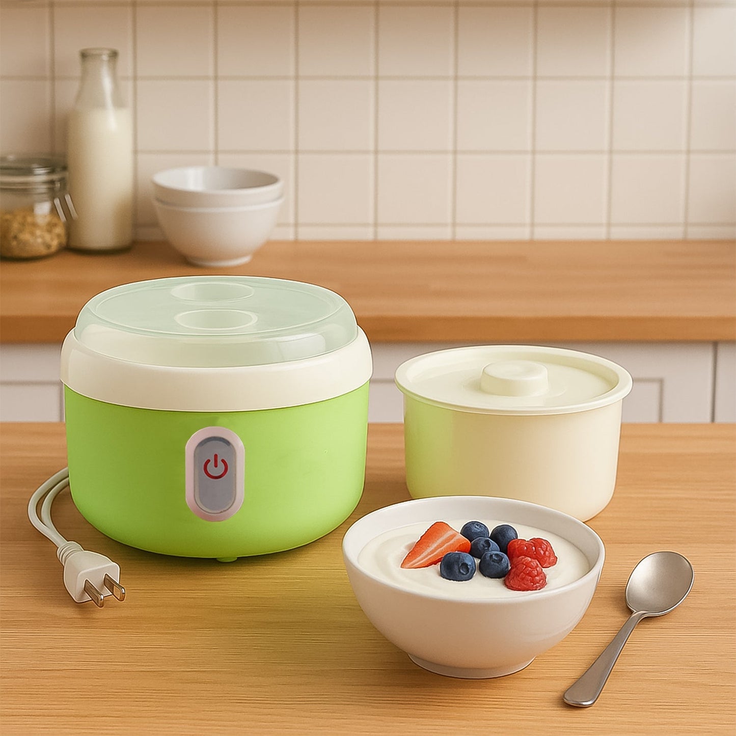 Green Electric Yogurt Maker for Household and Kitchen Use Your Brand