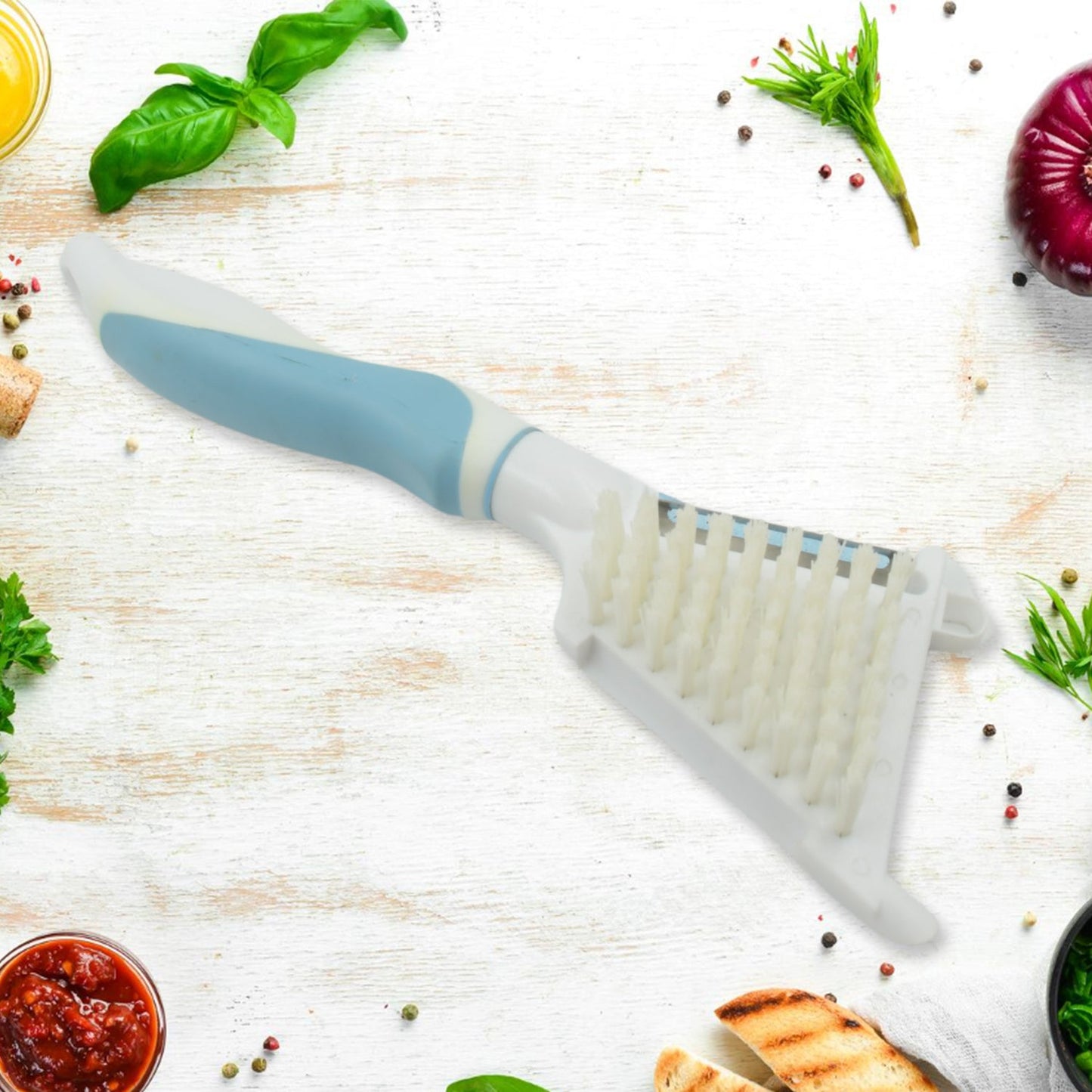 Multipurpose Peeler Brush – Stainless Steel Peeler with Cleaning Brush (1 Pc) signaturekarts