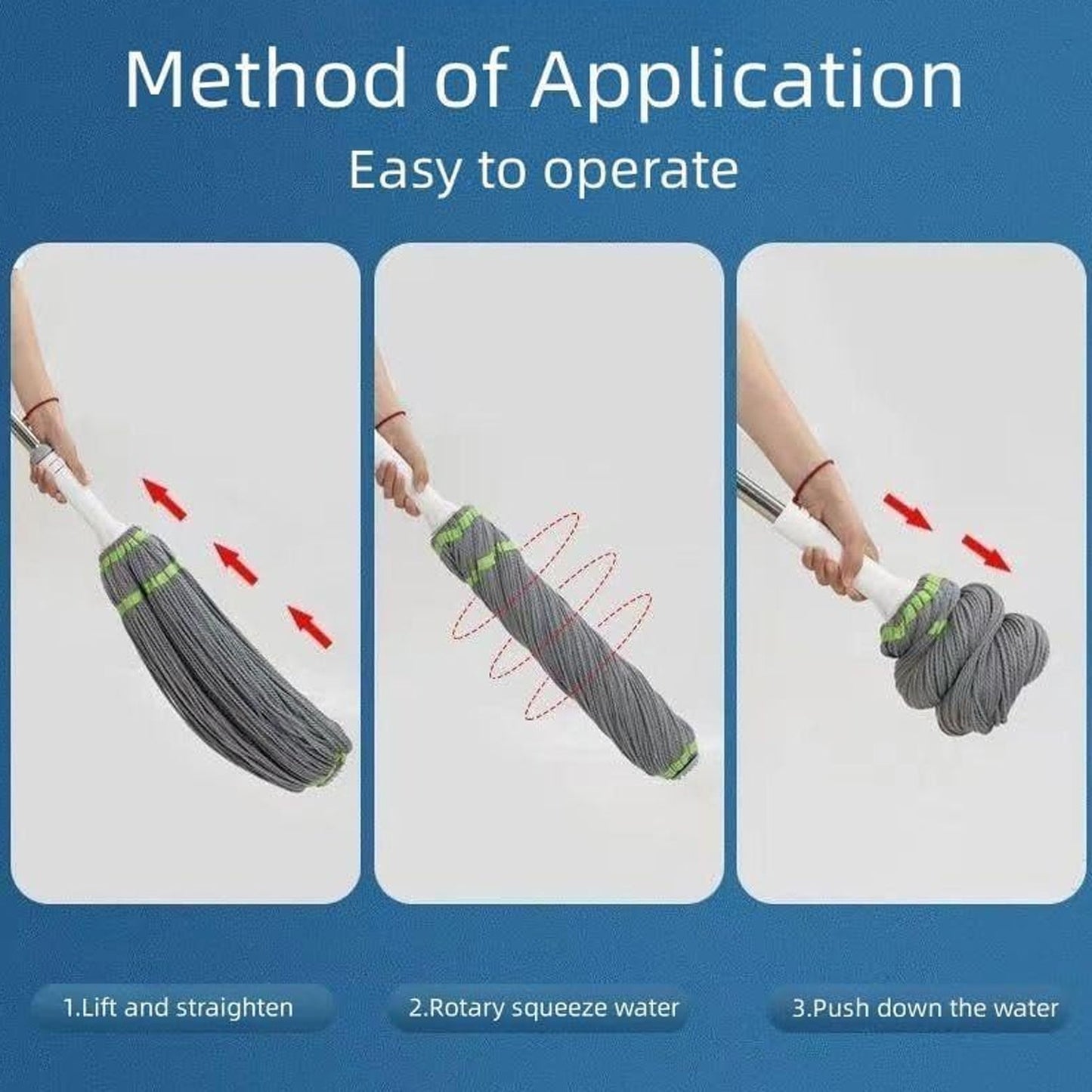 Squeeze Twist Mop Self Wringing Mop, Stainless Steel Handle (1 Pc) Signature kart