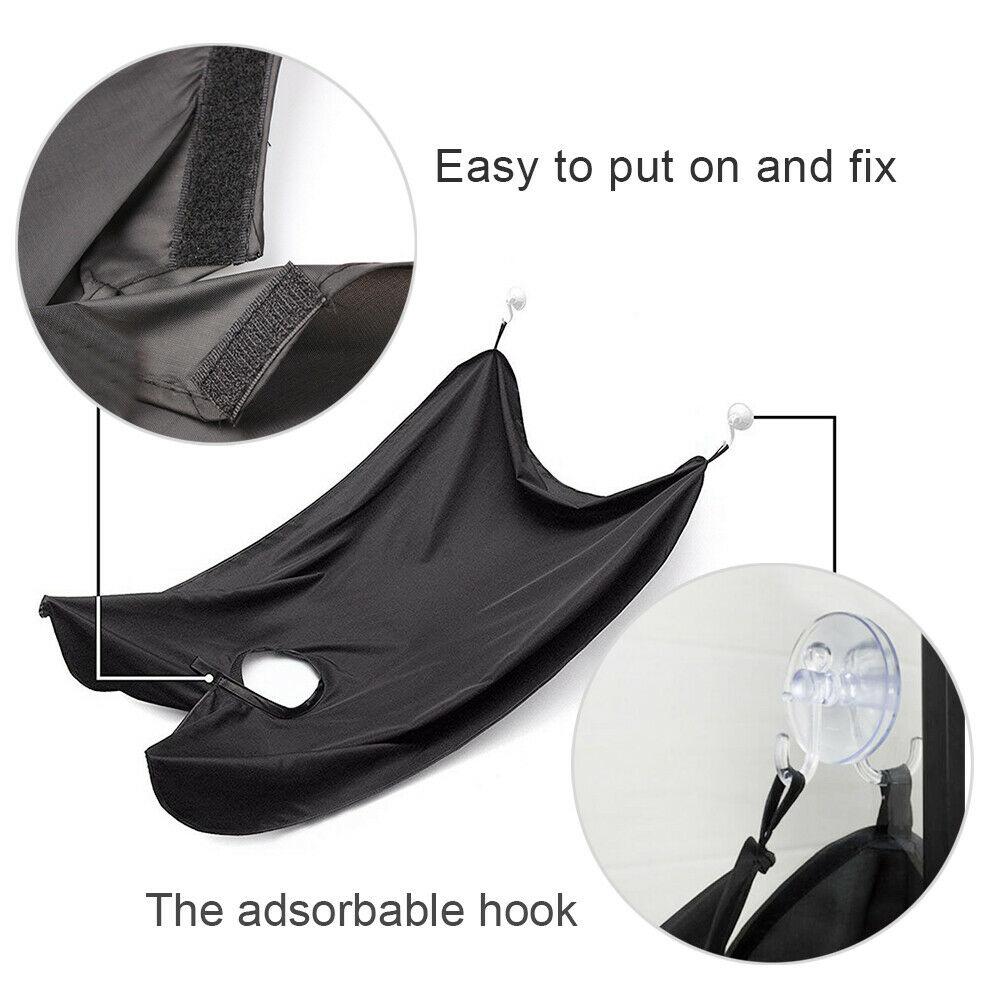 Black Beard Apron Hair Clippings Catcher Grooming Bib signaturekarts