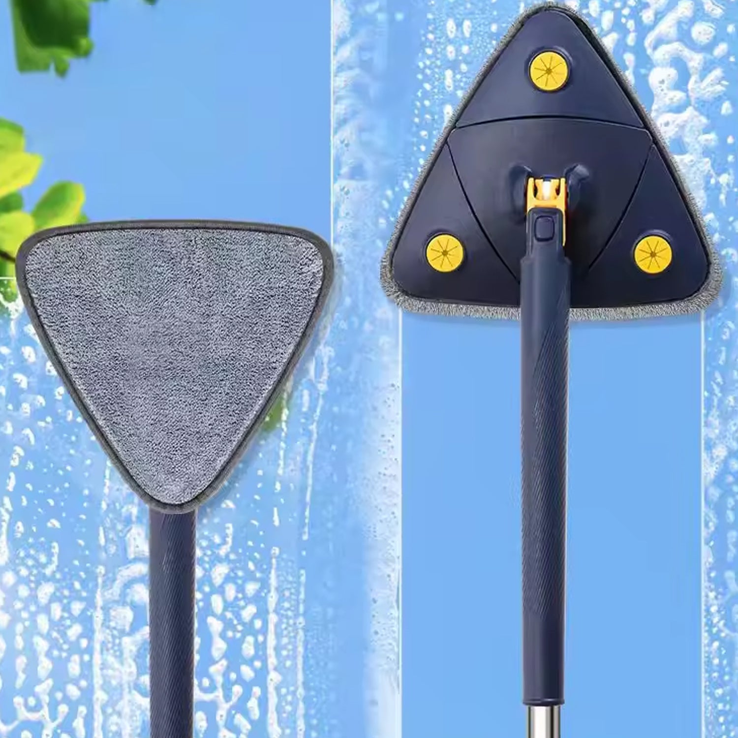 Rotatable Adjustable Triangle Cleaning Mop Triangle Mop with Long Handle(1 Pc) signaturekarts