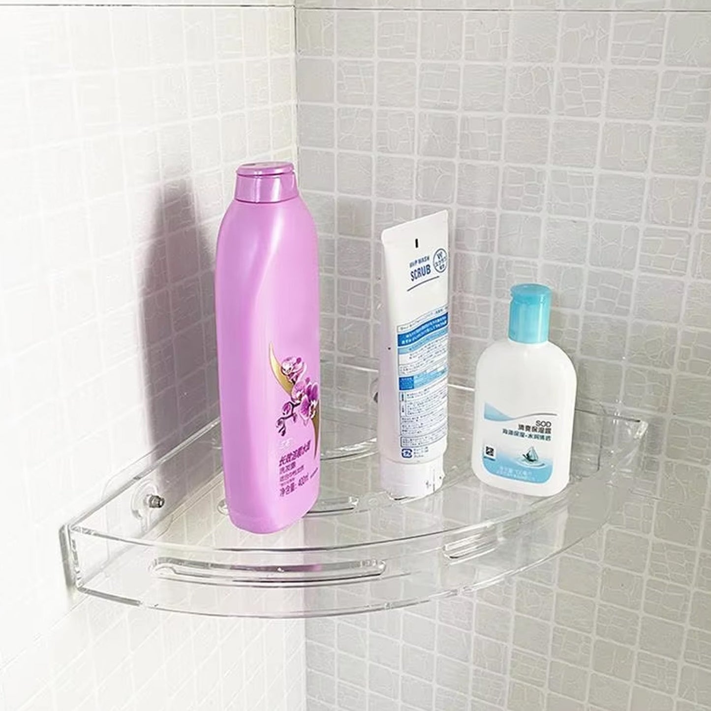 Bathroom Plastic Corner Shelf Rack Set for Wall Number of Shelves (3 Pcs Set) Signaturekarts