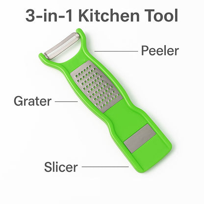 Supermom 3-in-1 Multi-Functional Stainless Steel Vegetable & Fruit Peeler (1 Pc) signaturekarts