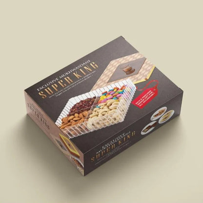 Plastic Super King Exclusive Mukhavasdani Dry Fruit boxes (1 Pc) Signaturekarts