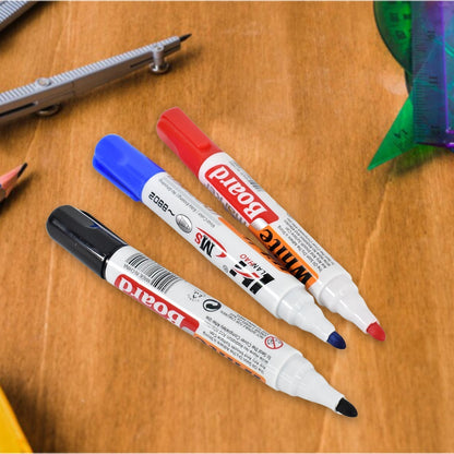 Whiteboard Marker Set (Blue, Black, Red) with Board Duster - Pack of 4 Signature kart