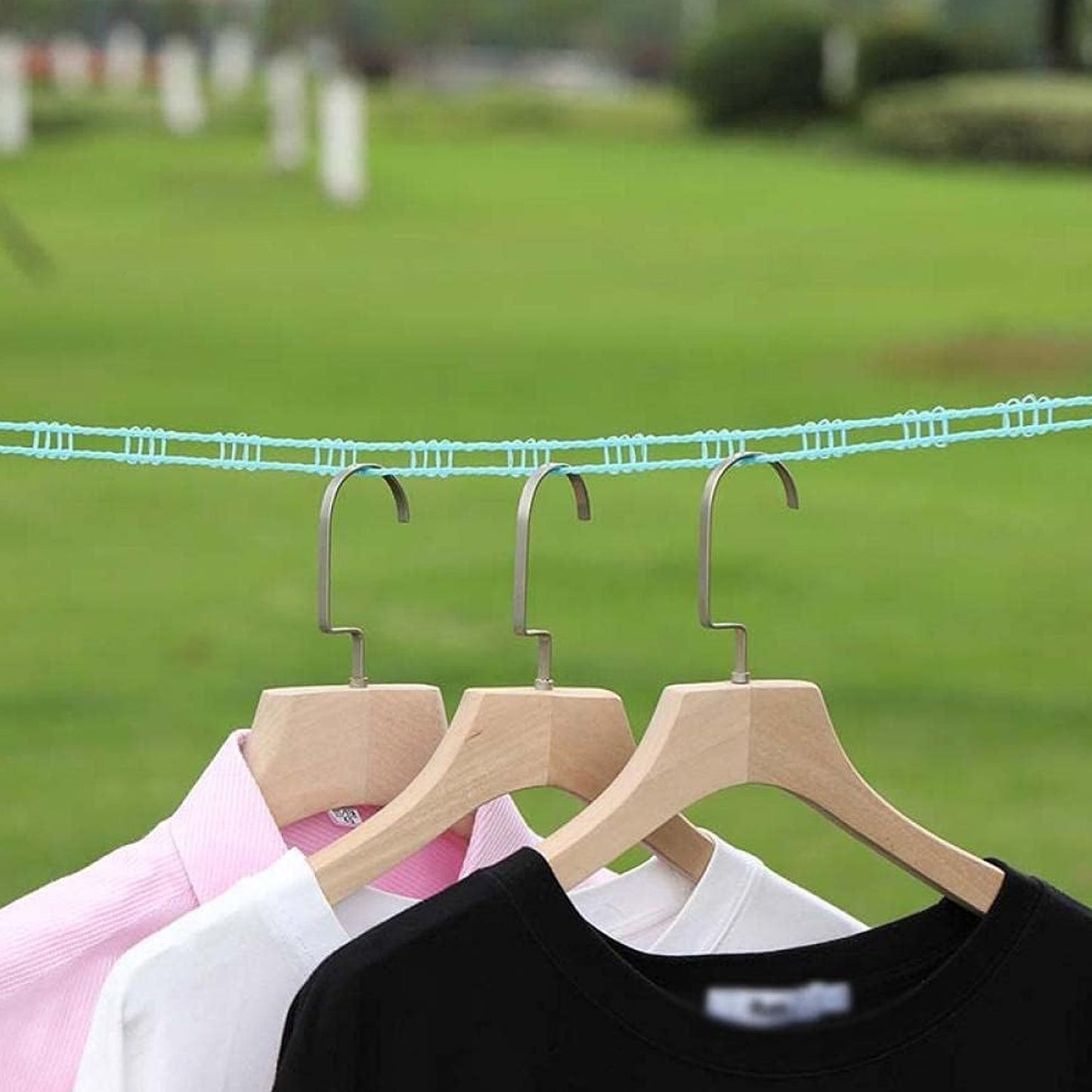 3 Meter Anti-Slip Clothesline Rope - Nylon, Hooks, Indoor/Outdoor signaturekarts