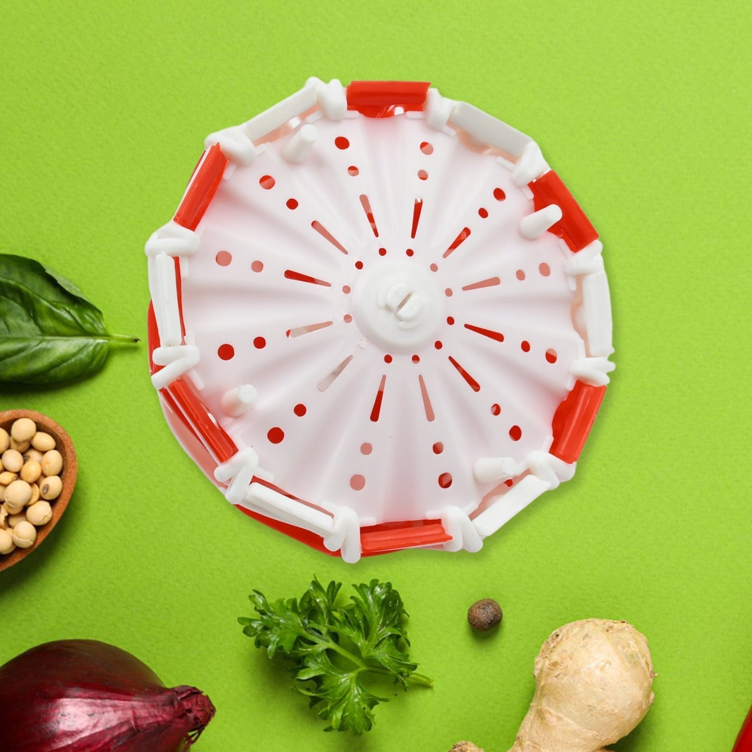 Folding Fruit Basket Hanging Stand – Lotus Shape Tray for Fruits & Vegetables (1 Pc) signaturekarts
