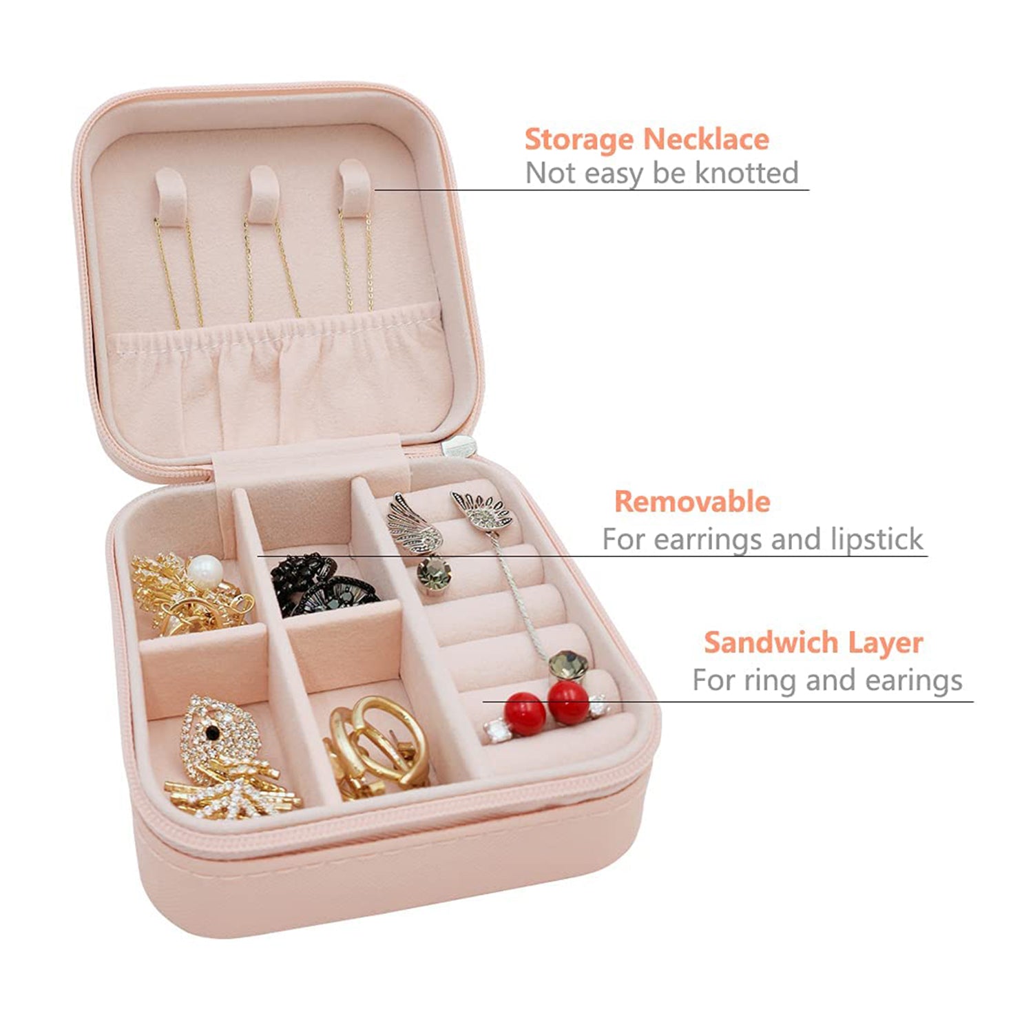 Mini PU Leather jewellery Box for Travel & Storage signaturekarts