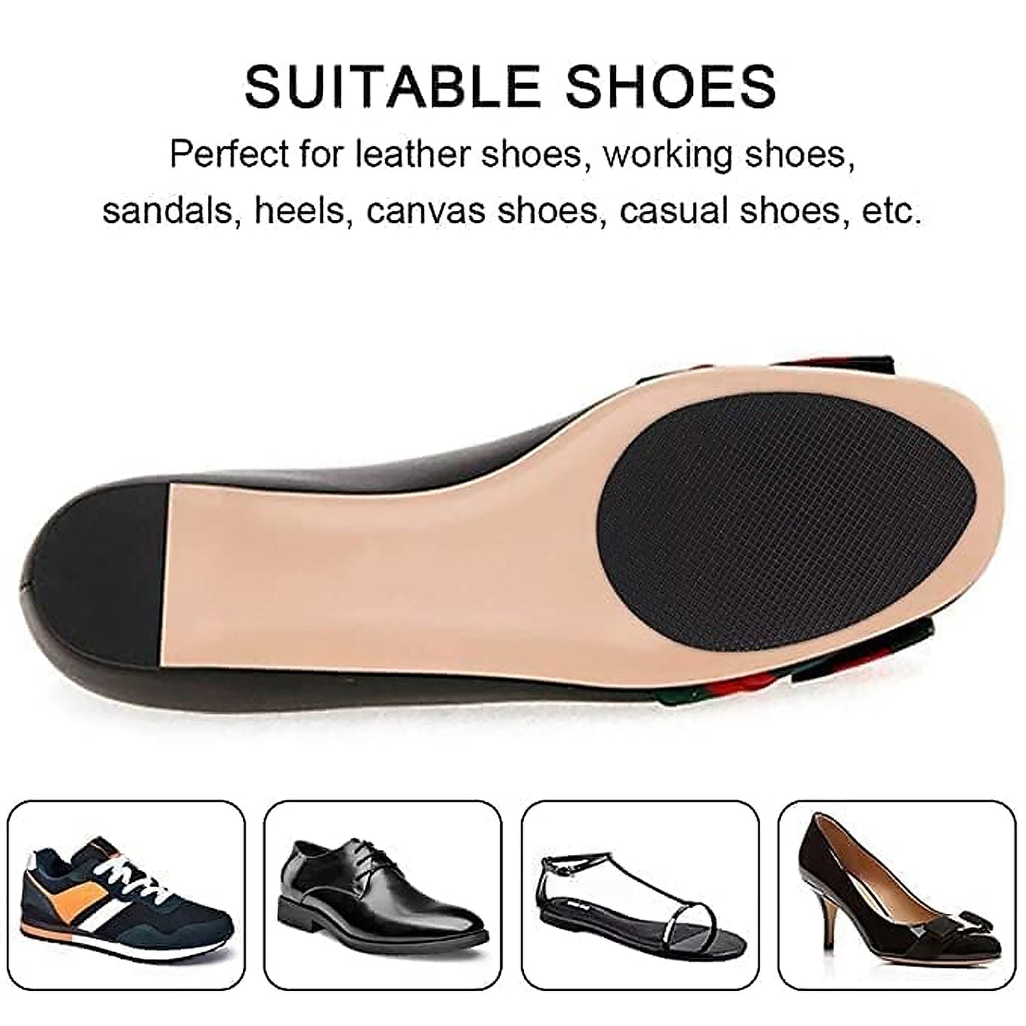 Non-Slip Shoe Pads, Rubber Shoe Sole Protector Pads,  for Ladies Shoes, High Heels signaturekarts