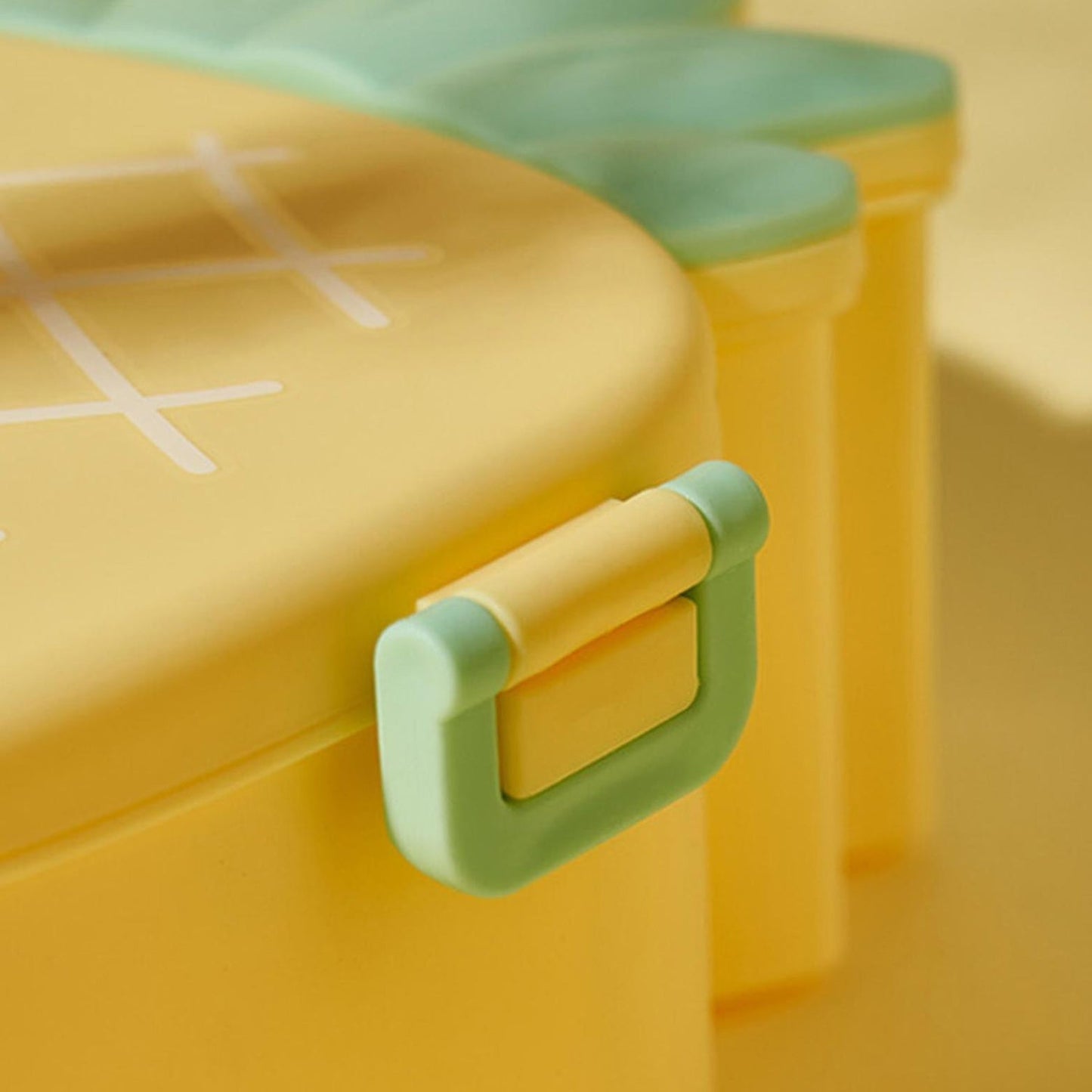 Kids Lunch Box Cute Pineapple Shaped Bento Box with Fork Spoon  Office Lunch Box (1 Pc ) signaturekarts